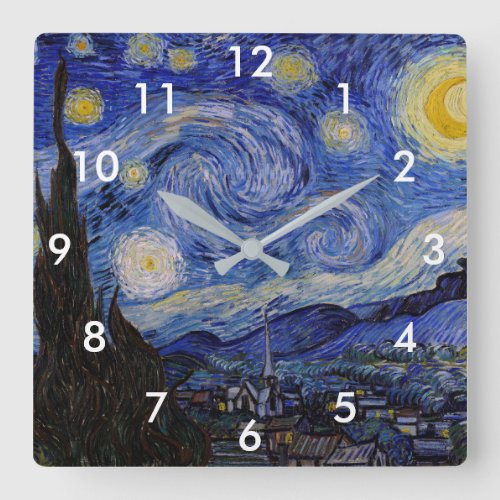 Vincent Van Gogh _ The Starry night Square Wall Clock