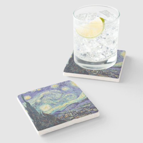 Vincent Van Gogh The Starry Night   Stone Coaster