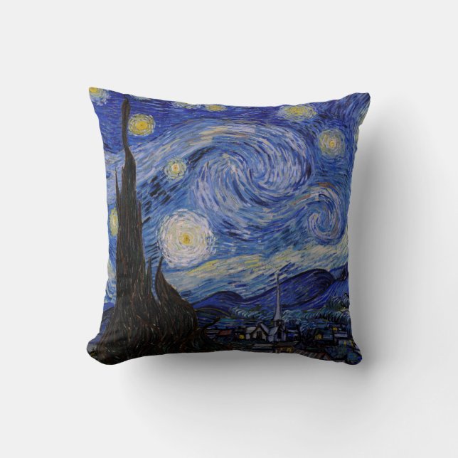 Vincent Van Gogh - The Starry night Throw Pillow (Front)