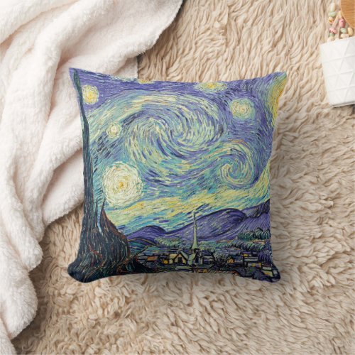 Vincent Van Gogh The Starry Night  Throw Pillow