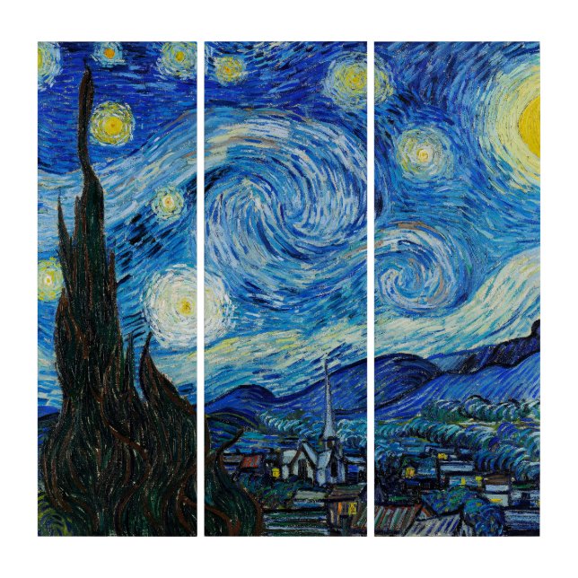 Vincent Van Gogh The Starry Night Triptych (Front)