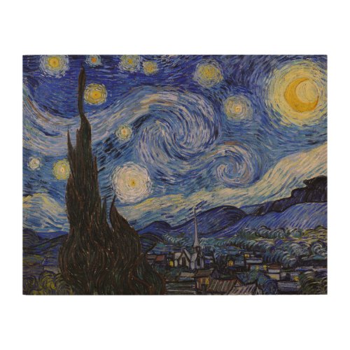 Vincent Van Gogh _ The Starry night Wood Wall Art