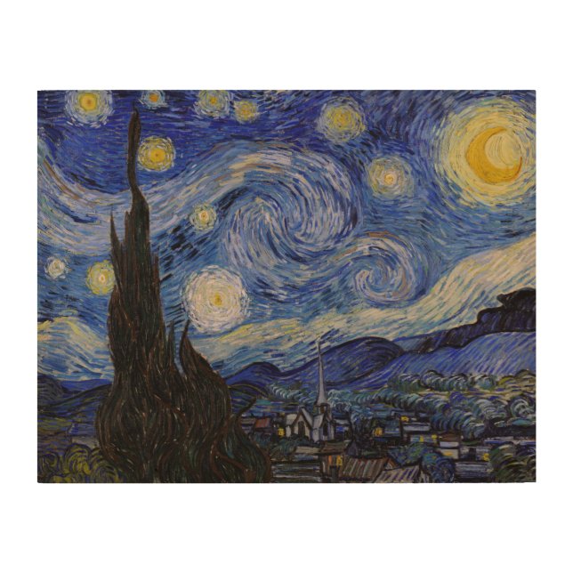 Vincent Van Gogh - The Starry night Wood Wall Art (Front)