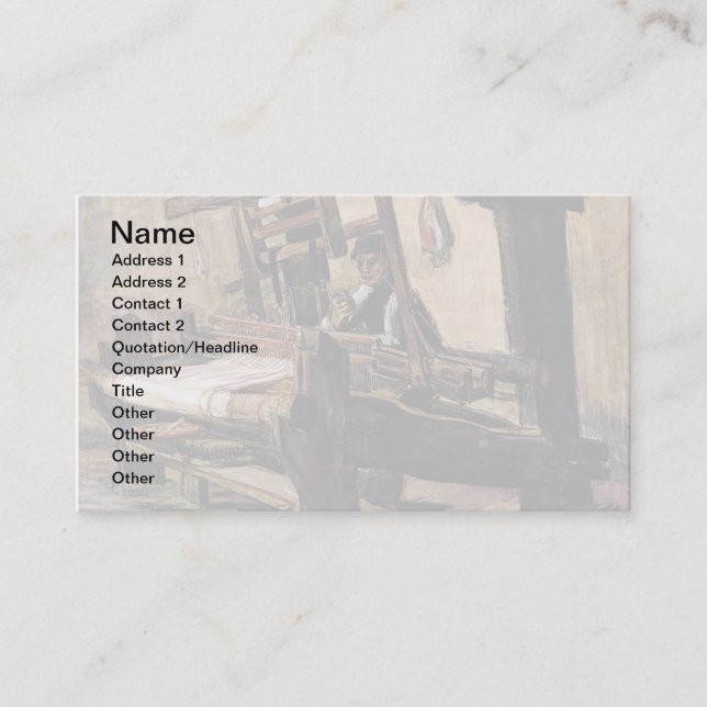 Vincent Van Gogh – The Weaver - Fine Art Business Card (Front)