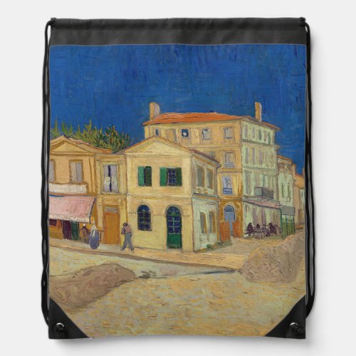 Vincent van Gogh _ The Yellow House  The Street Drawstring Bag