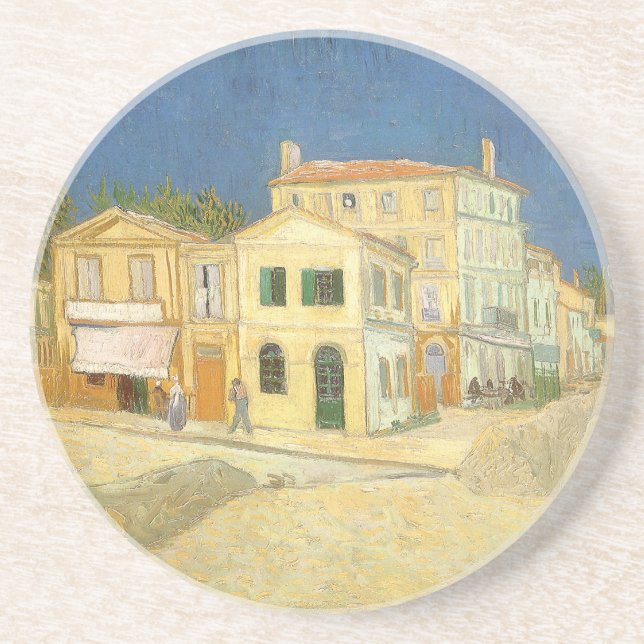 Vincent van Gogh - The Yellow House (The Street) Drink Coaster (Front)