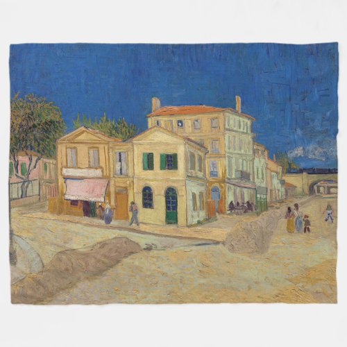 Vincent van Gogh _ The Yellow House  The Street Fleece Blanket