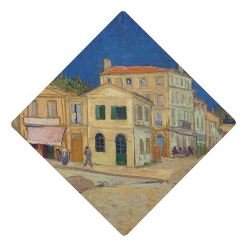 Vincent van Gogh _ The Yellow House  The Street Graduation Cap Topper