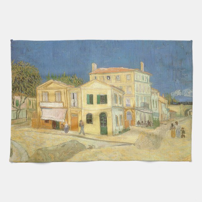 Vincent van Gogh - The Yellow House (The Street) Kitchen Towel (Horizontal)