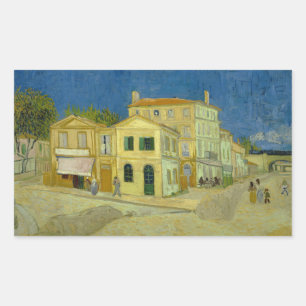 Vincent van Gogh - The Yellow House (`The Street') Rectangular Sticker