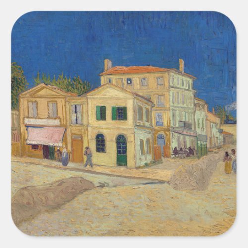 Vincent van Gogh _ The Yellow House  The Street Square Sticker