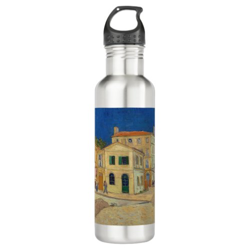 Vincent van Gogh _ The Yellow House  The Street Stainless Steel Water Bottle