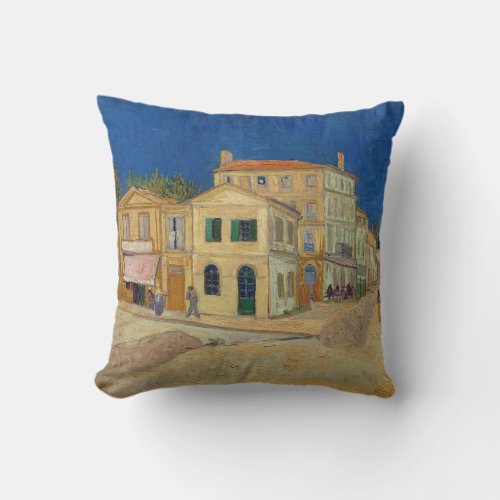 Vincent van Gogh _ The Yellow House  The Street Throw Pillow