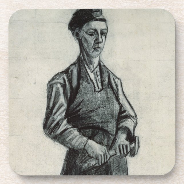Vincent van Gogh | The Young Blacksmith, 1882 Beverage Coaster (Front)