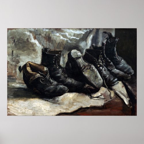 Vincent van Gogh Three pairs of shoes Poster