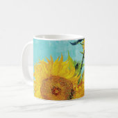 Vincent Van Gogh Three Sunflowers In a Vase Art Coffee Mug (Front Left)