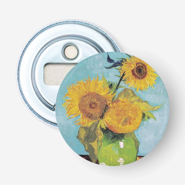 Vincent Van Gogh - Three Sunflowers in a Vase Bottle Opener (Front)
