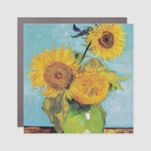 Vincent Van Gogh - Three Sunflowers in a Vase Car Magnet