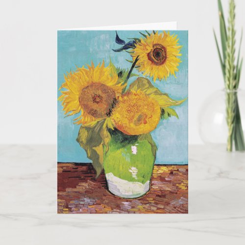 Vincent Van Gogh _ Three Sunflowers in a Vase Card