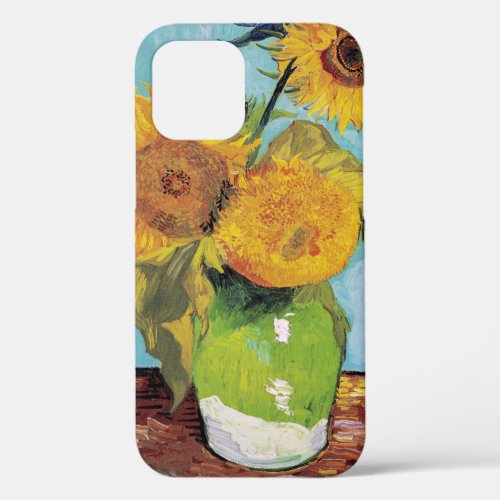 Vincent Van Gogh _ Three Sunflowers in a Vase iPhone 12 Case