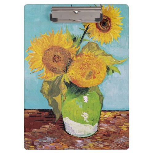 Vincent Van Gogh _ Three Sunflowers in a Vase Clipboard