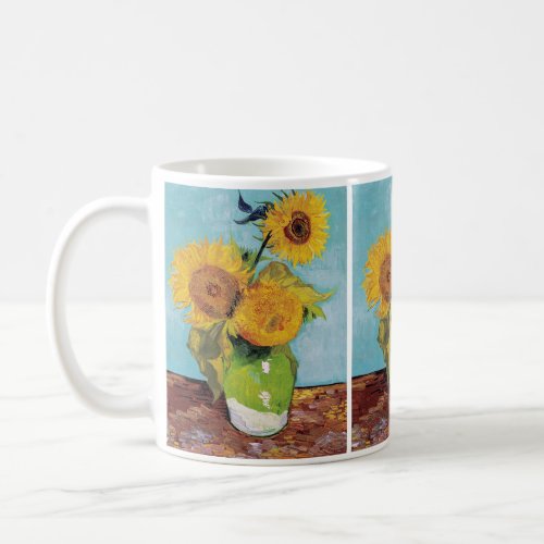 Vincent Van Gogh _ Three Sunflowers in a Vase Coffee Mug