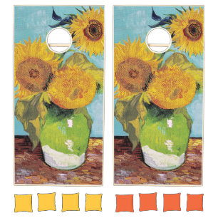 Vincent Van Gogh - Three Sunflowers in a Vase Cornhole Set