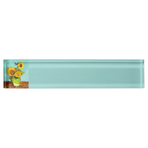 Vincent Van Gogh Three Sunflowers In A Vase Desk Name Plate