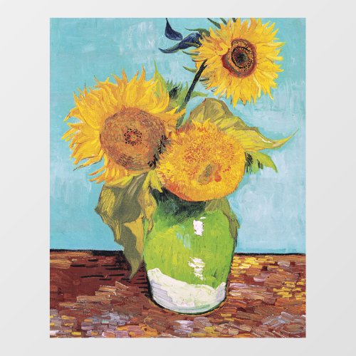 Vincent Van Gogh _ Three Sunflowers in a Vase Floor Decals