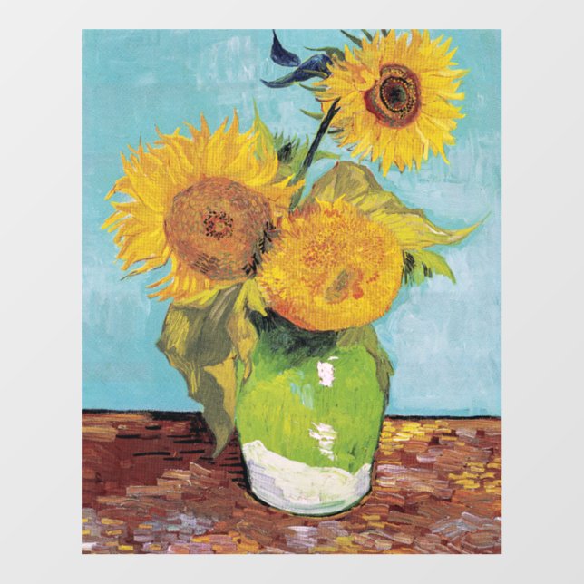 Vincent Van Gogh - Three Sunflowers in a Vase Floor Decals (Front)