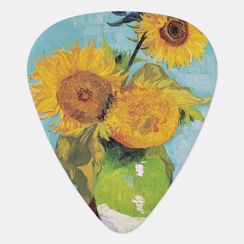 Vincent Van Gogh _ Three Sunflowers in a Vase Guitar Pick