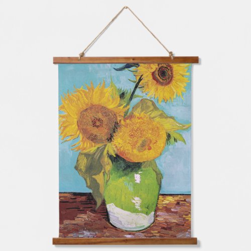 Vincent Van Gogh _ Three Sunflowers in a Vase Hanging Tapestry