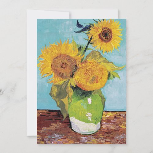 Vincent Van Gogh _ Three Sunflowers in a Vase Invitation