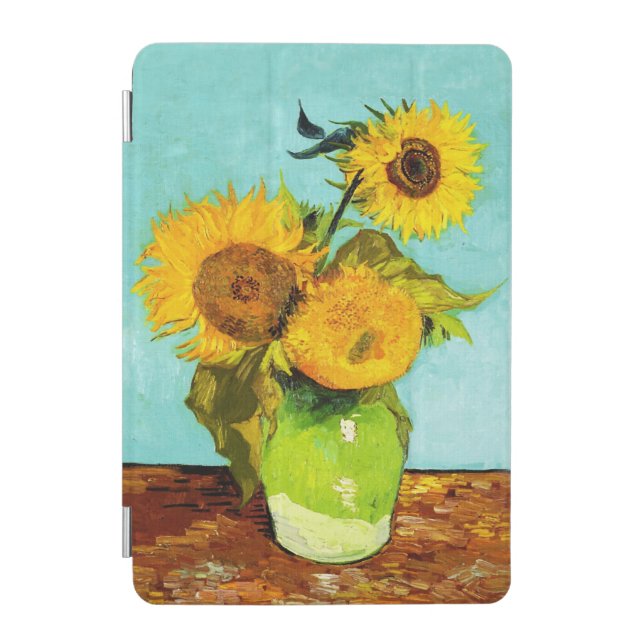 Vincent Van Gogh Three Sunflowers In A Vase iPad Mini Cover (Front)