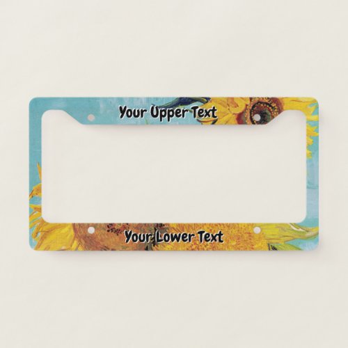 Vincent Van Gogh _ Three Sunflowers in a Vase License Plate Frame