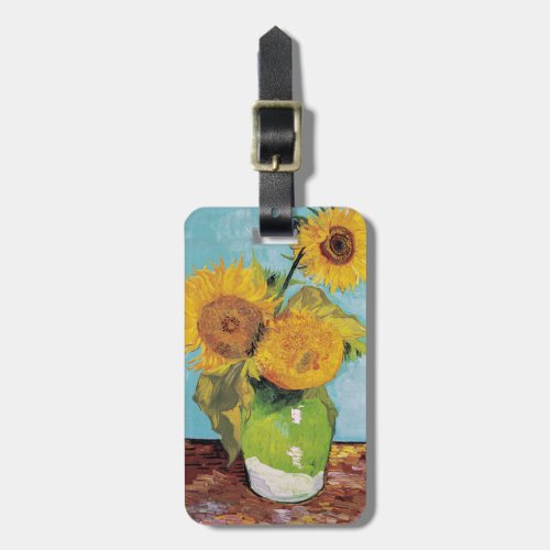 Vincent Van Gogh _ Three Sunflowers in a Vase Luggage Tag