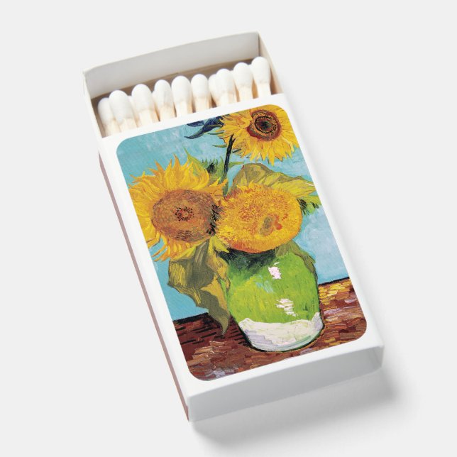 Vincent Van Gogh - Three Sunflowers in a Vase Matchboxes (Front Open)
