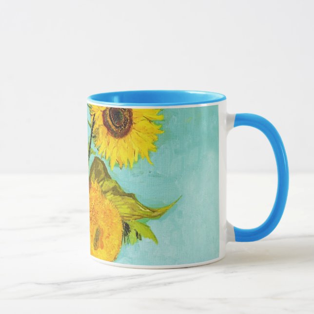 Vincent Van Gogh Three Sunflowers In A Vase Mug (Right)
