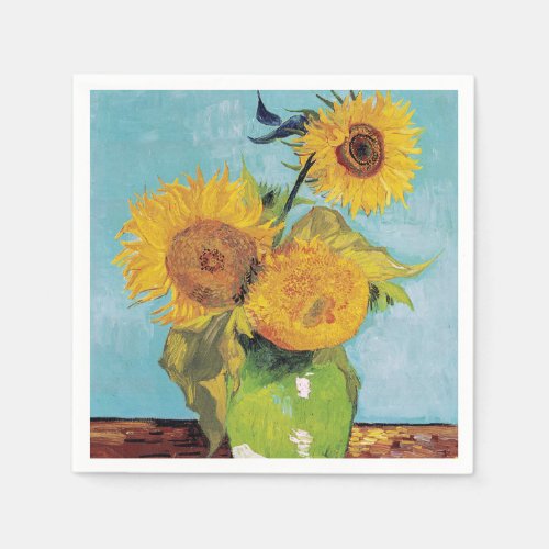 Vincent Van Gogh _ Three Sunflowers in a Vase Napkins