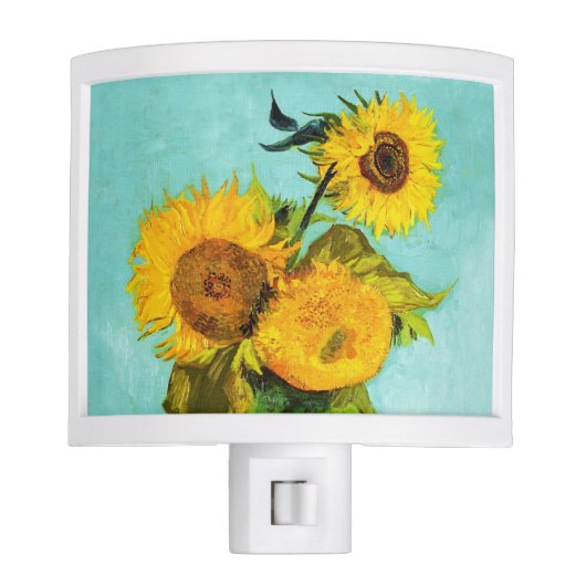Vincent Van Gogh Three Sunflowers In A Vase Night Light (Front)