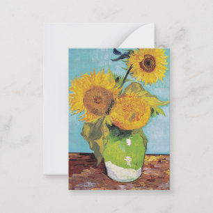 Vincent Van Gogh - Three Sunflowers in a Vase Note Card