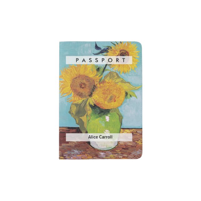 Vincent Van Gogh - Three Sunflowers in a Vase Passport Holder (Front)