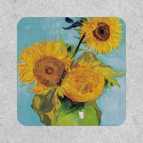 Vincent Van Gogh _ Three Sunflowers in a Vase Patch