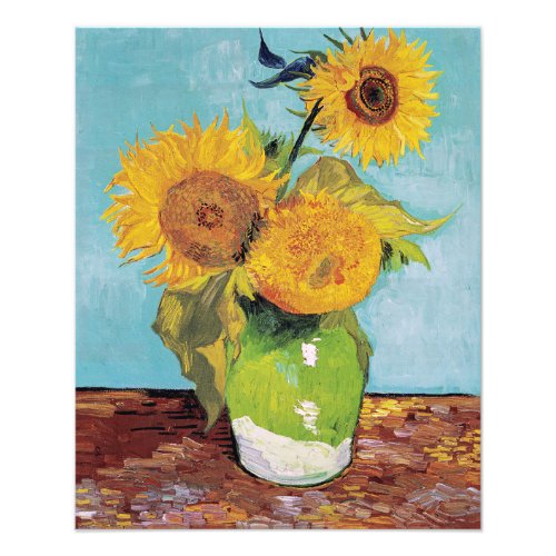 Vincent Van Gogh _ Three Sunflowers in a Vase Photo Print