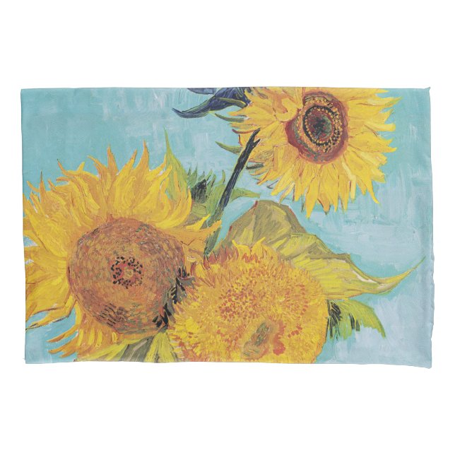 Vincent Van Gogh - Three Sunflowers in a Vase Pillow Case (Front)