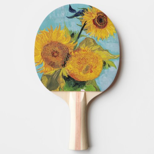 Vincent Van Gogh _ Three Sunflowers in a Vase Ping Pong Paddle
