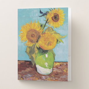 Vincent Van Gogh - Three Sunflowers in a Vase Pocket Folder