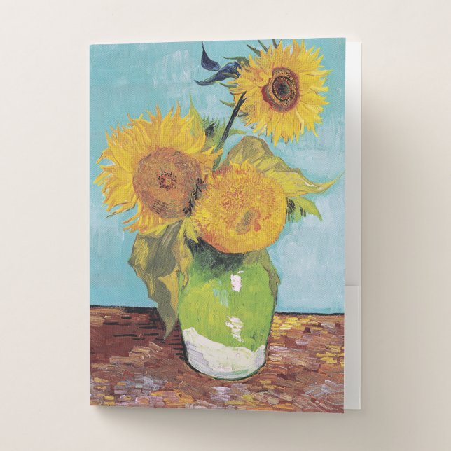 Vincent Van Gogh - Three Sunflowers in a Vase Pocket Folder (Front)