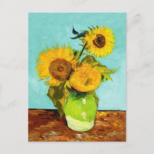 Vincent Van Gogh Three Sunflowers In A Vase Postcard