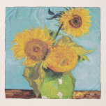 Vincent Van Gogh - Three Sunflowers in a Vase Scarf<br><div class="desc">Three Sunflowers in a Vase / Vase avec trois tournesols - Vincent Van Gogh,  August 1888 - Sunflowers 1888 first version (F453)</div>